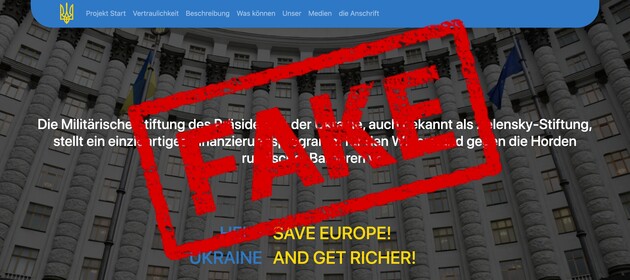 Спецслужби РФ створили фейковий сайт, спрямований на дискредитацію Зеленського у Західній Європі — ОП 