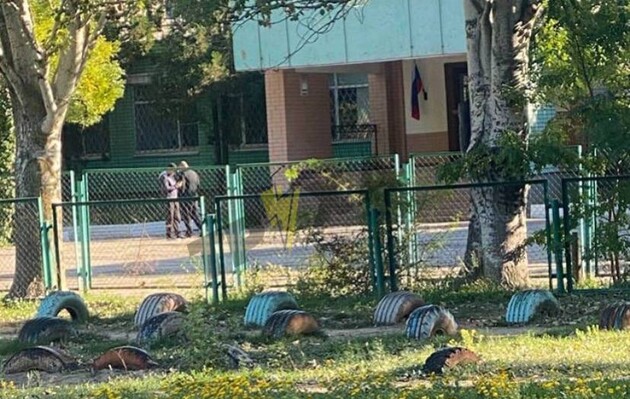 Так называемый "участок для голосования" в Херсоне