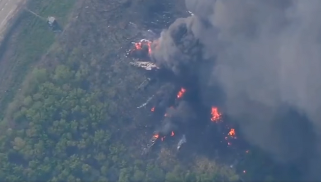 Один из ранее уничтоженных вражеских складов