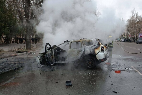 Від вибуху авто в Мелітополі постраждав місцевий поліцейський-колаборант – мер міста
