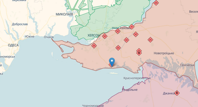 Генштаб: Коллаборантам и поклонникам России запретили выезд из Скадовска (карта)