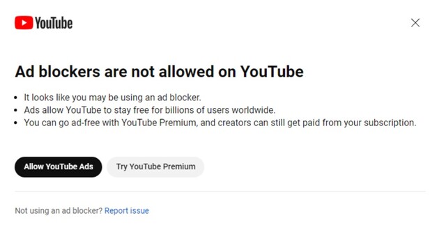 YouTube хоче заборонити дивитися відео у браузері з увімкненим блокувальником реклами – ЗМІ