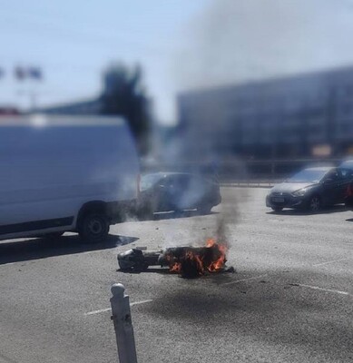 Обломок сбитой в Киеве ракеты