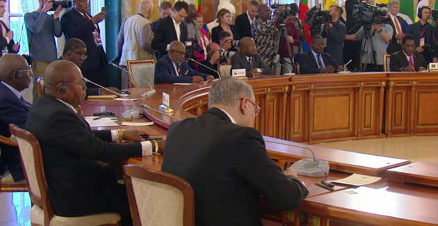 Під час зустрічі Путіна з лідерами країн Африки