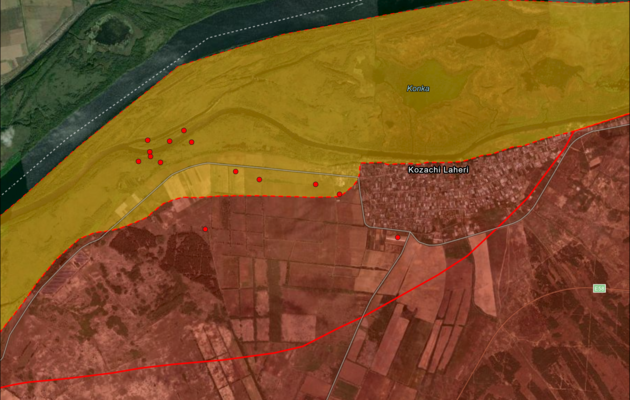 Карта NASA наложенная на снимок Maxar в сочетании с картой текущей ситуации от ISW за 8 августа