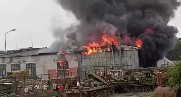 На территории воинской части в Ставропольском крае РФ произошел пожар