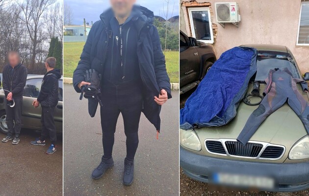 Um residente de Kiev em roupa de neoprene queria atravessar o Tisa a nado em um colchão inflável