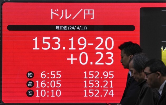 Японская иена впервые за 34 года опустилась ниже отметки 153 иены по отношению к доллару США