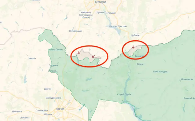 "Сіра зона" у Харківській області станом на 11 травня 