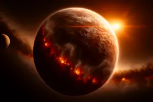 Тает изнутри: ученые обнаружили необычную планету, которая светится красным