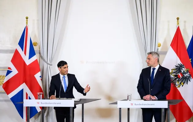 Сунак поговорив із канцлером Австрії про підтримку України 