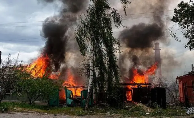 Воздушная атака на Киевщину стала причиной пожара - ОВА