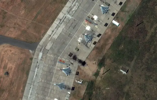 Пораженные ранее силами обороны российские самолеты Су-57 в Ахтубинске