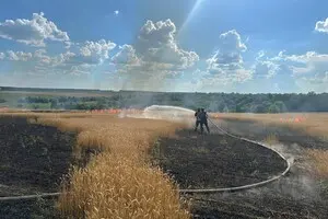 Обстреливая Харьковщину, россияне ранили четырех человек и подожгли поле с пшеницей 