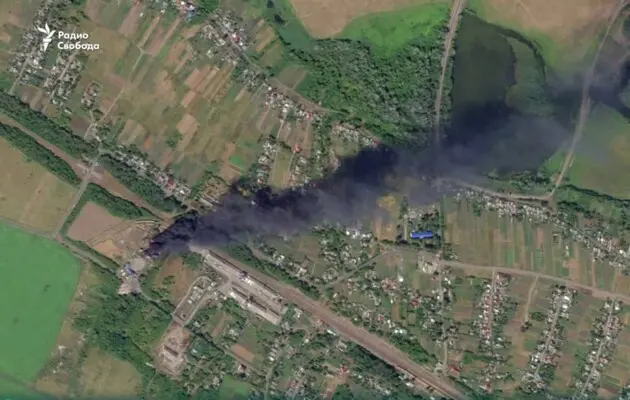 Последствия удара по нефтебазе в Курской области попали на спутниковый снимок