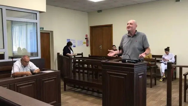 Фото обвиняемого Александра Замирайло во время суда.