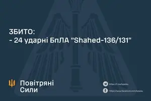 У ніч проти 3 серпня росіяни вдарили по Україні чотирма ракетами та майже трьома десятками шахедів - ПС