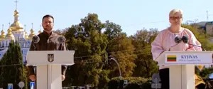 Премьер Литвы выступила на украинском языке в Киеве на праздновании Дня Независимости