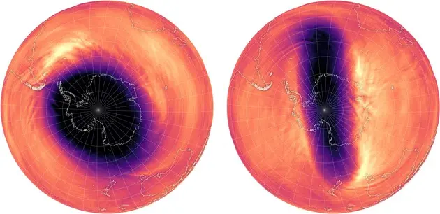 Полярный вихрь над Антарктикой изменил форму
