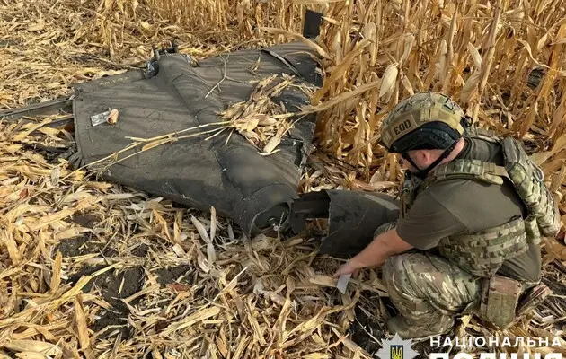 В Полтавской области нашли не сдетонировавшую российскую «Герань-2»: видео уничтожение дрона пиротехниками