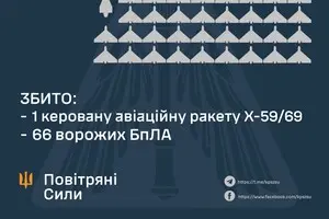 ППО збила крилату ракету, якою росіяни атакували Україну, а з майже сотні ударних дронів знищити вдалося не всі