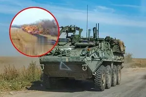 Украинский бронетранспортер Stryker выдержал атаку российских дронов и продолжил движение