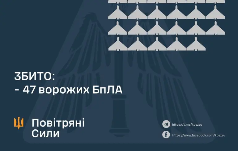 Росіяни запустили по Україні 74 дрони, ППО знищила не всі, збиті безпілотники завдали шкоди кільком регіонам