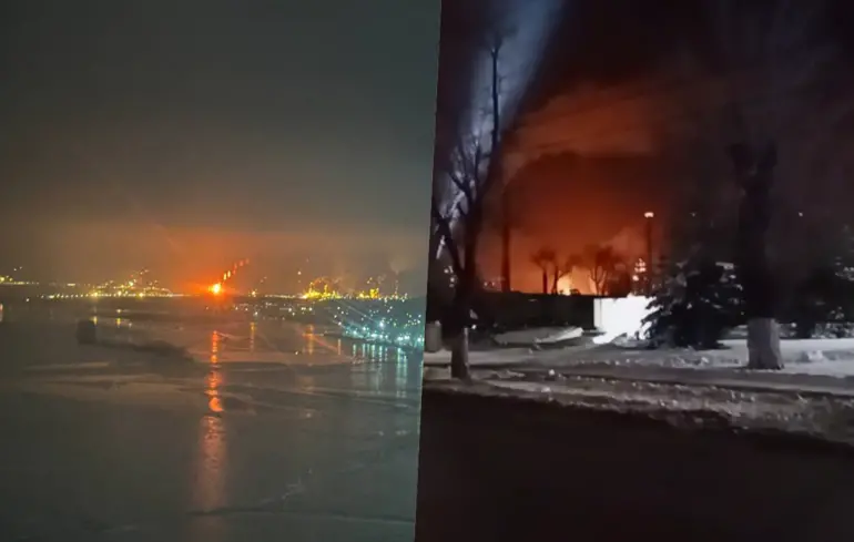 В Саратове пылает пожар в районе НПЗ