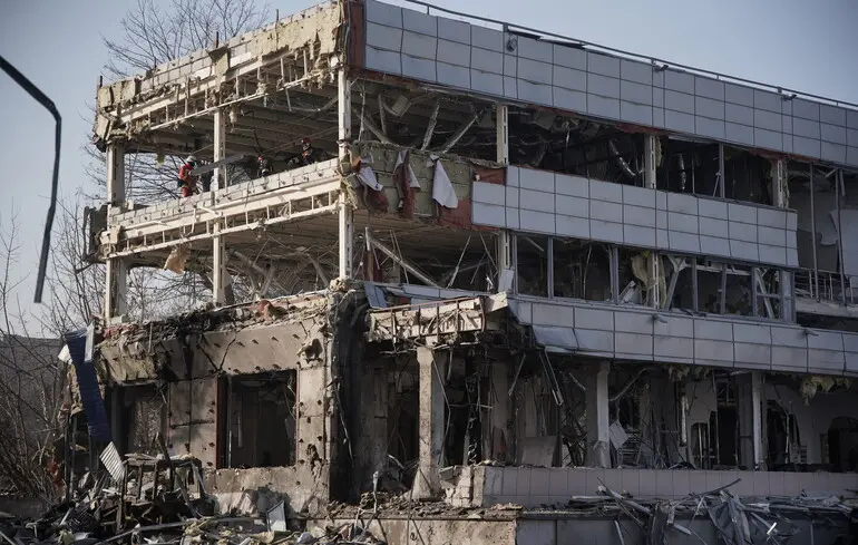 Наслідки російського обстрілу Києва 12лютого 2025 року