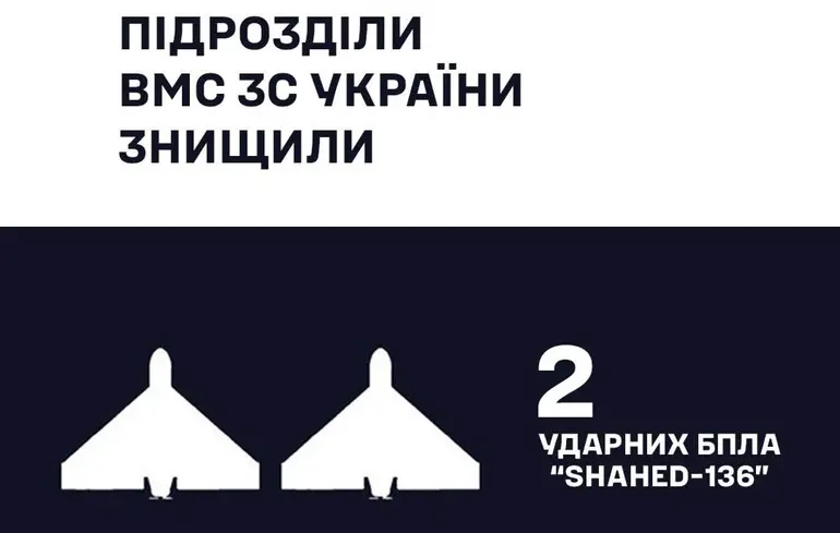 Під час нічної атаки дронів військові моряки збили два 