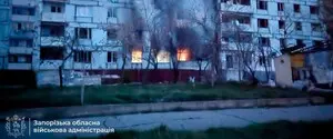 Из-за дронового удара по Запорожью вспыхнула АЗС, а в Степногорске россияне повредили электросеть и подожгли многоэтажку - ОВА