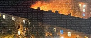 В Киеве обломки дрона упали на жилую пятиэтажку, там вспыхнул пожар - КГВА