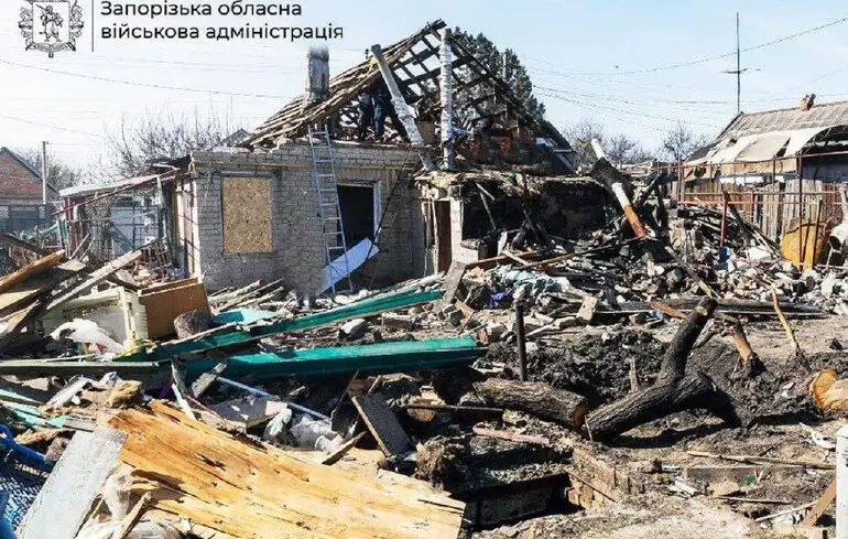 Последствия обстрела в Запорожье
