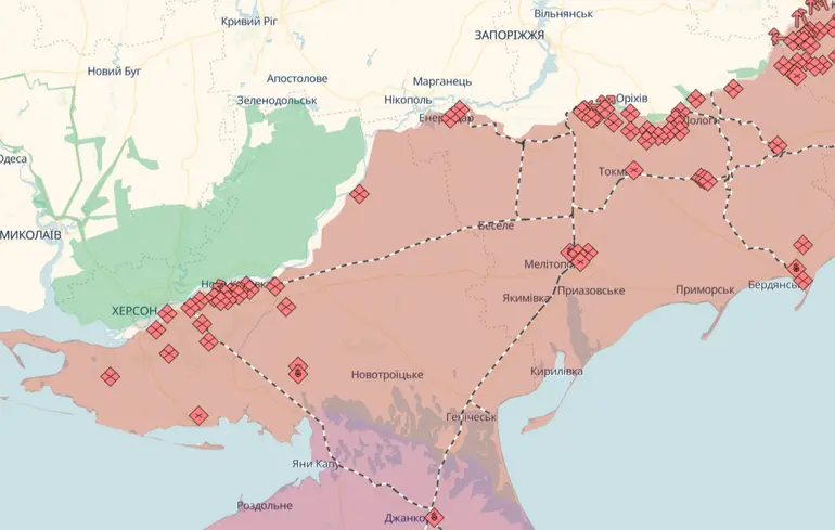 На окупованих частинах Запорізької та Херсонської областей вночі зникло світло
