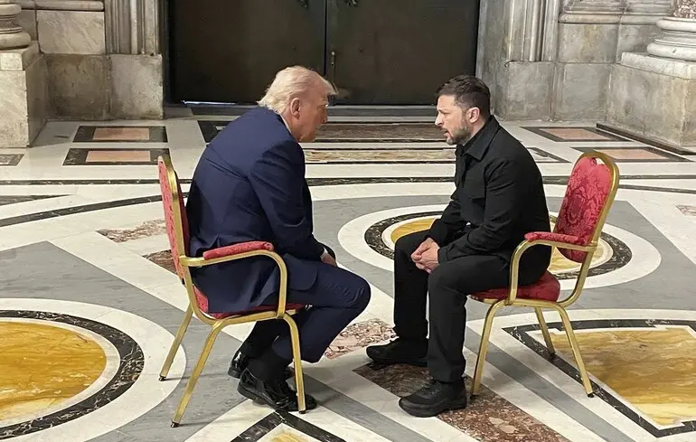 Кадр из предыдущей встречи Владимира Зеленского и Дональда Трампа