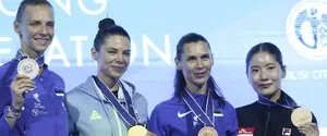 Украинская чемпионка мира по фехтованию Харькова отказалась от совместного фото с россиянином на пьедестале