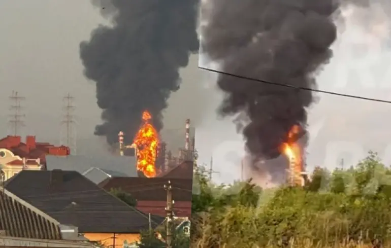 В Краснодарском крае пылает НПЗ: российские власти молчат об атаке
