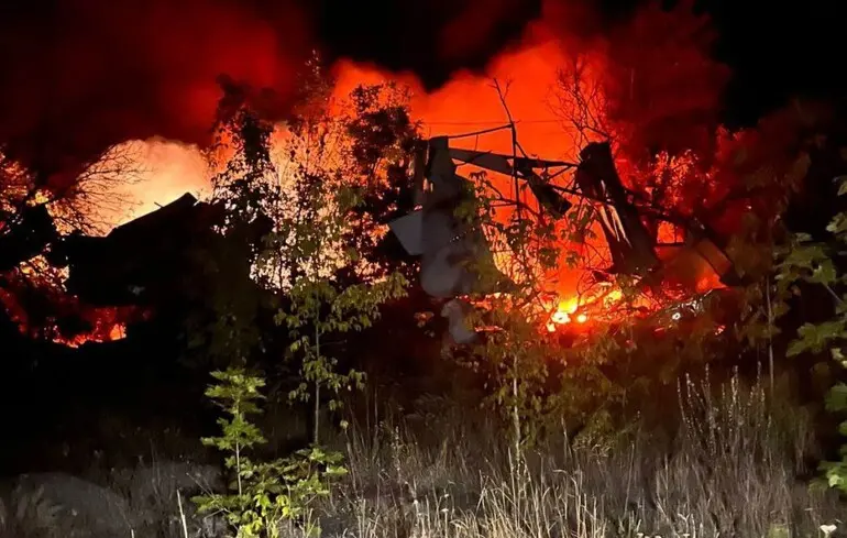 На Харківщині російські дрони підпалили промислове підприрємство
