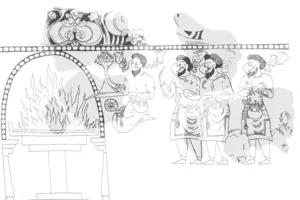 Исследователи нашли уникальную фреску с ритуалом поклонения огню