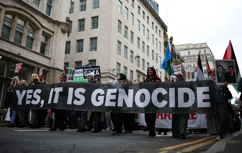 Деионстрация в Ливерпуле против войны в Газе