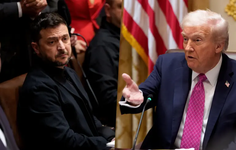 Президент США Дональд Трамп зустрівся з президентом України Володимиром Зеленським у Білому домі, Вашингтон, США / 17 жовтня 2025 року / Колаж ZN.UA