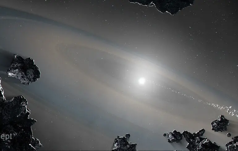 Зірка, яка померла три мільярди років тому, поглинає планетну систему