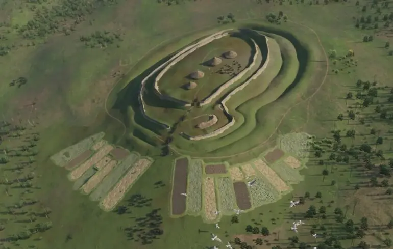 Форт Брокси Кеннелс, как он, возможно, выглядел примерно в 450 году до нашей эры.