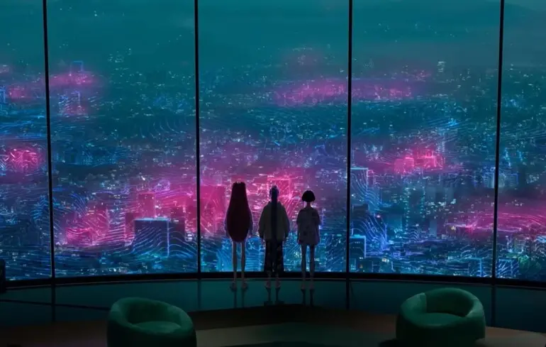 Кадр из анимационного фильма "Кейпоп-охотницы на демонов", который попал в несколько номинаций "Грэмми".