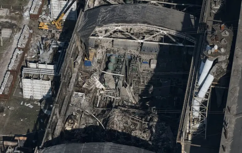 Трипольская ТЭС после российского удара