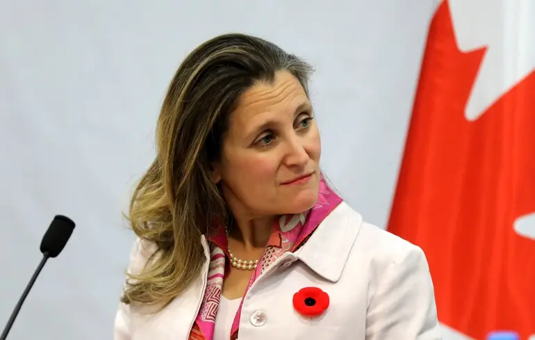 Спецпредставниця Канади з питань відбудови України Фріланд отримала нову посаду