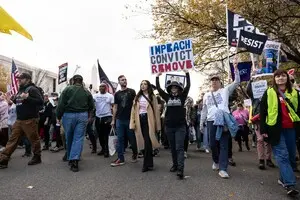 У Вашингтоні протестувальники закликали усунути Трампа від влади та висловили незгоду з мирним планом для України