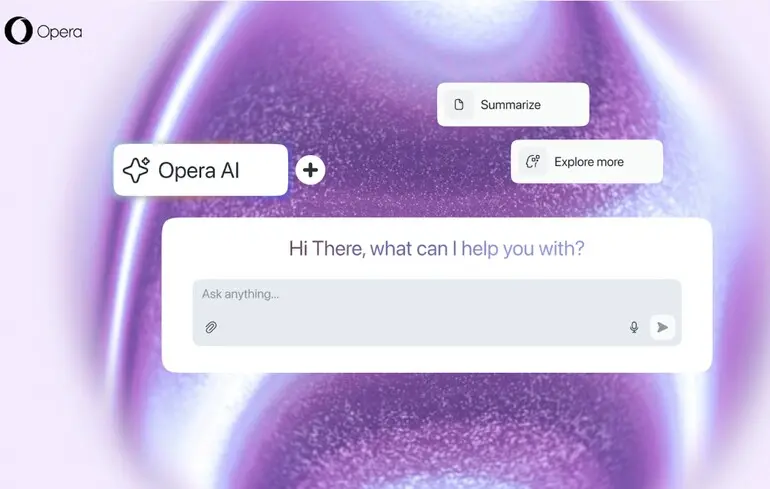 Браузер Opera с искусственным интеллектом Google Gemini.