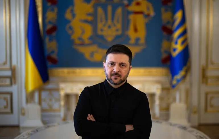 Президент Украины Владимир Зеленский отвечает на вопросы журналистов AFP во время интервью в Киеве 20 февраля 2026 года