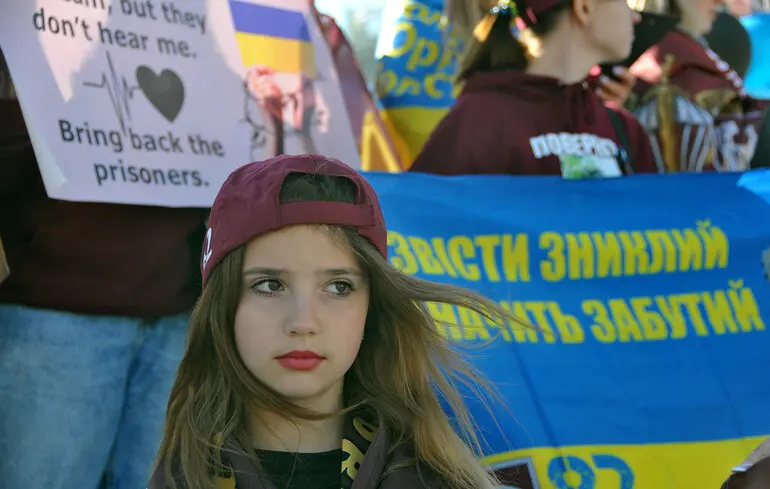 Митинг родных пропавших без вести военнослужащих 82 ОДШБр, май 2025 года